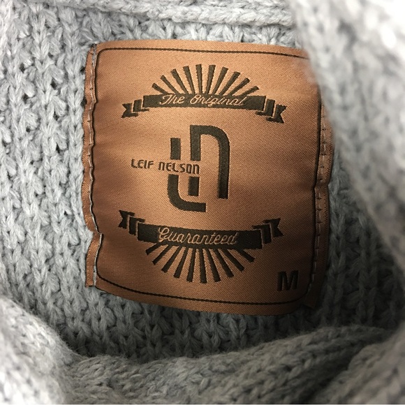 Leif Nelson Knitted Turtleneck Jacket - Winter Cardigan Sweaters Size M - Picture 11 of 14